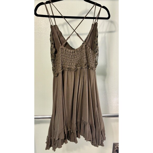 NWT C&V Chelsea & Violet Ruffle Olive Green Lined Dress Size-S - Picture 3 of 16